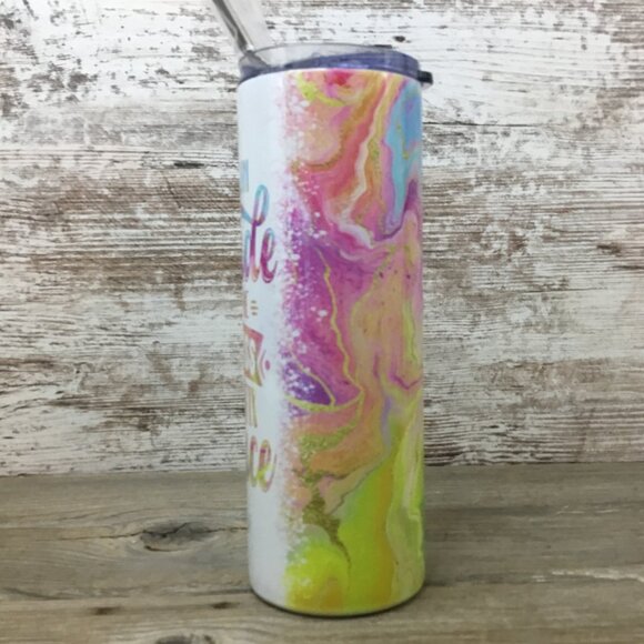 Once I Get an Attitude 20 oz Skinny Tumbler with Lid and Straw - Picture 3 of 6